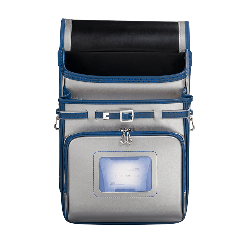 フィットちゃんランドセルハンサムボーイ楽ッション(シルバー×マリン)安ピカッタイプ＋楽ッション