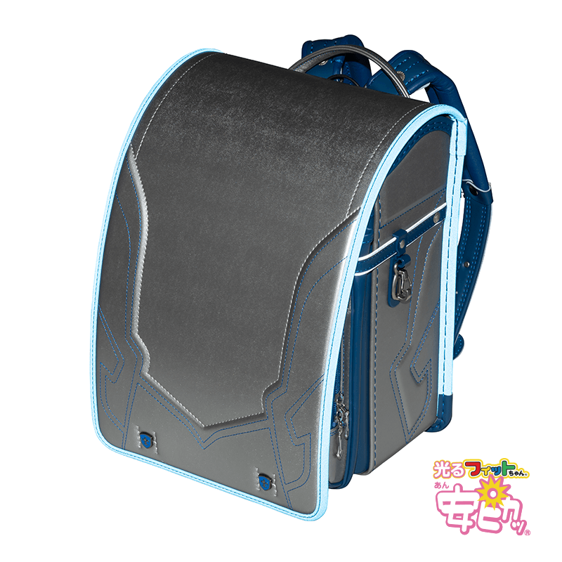 フィットちゃんランドセルハンサムボーイ楽ッション(シルバー×マリン)安ピカッタイプ＋楽ッション