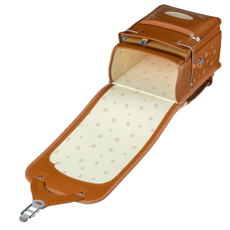 フィットちゃんランドセルシュシュ・フローラ(キャメル×キャメル)安ピカッタイプ+楽ッション+軽量