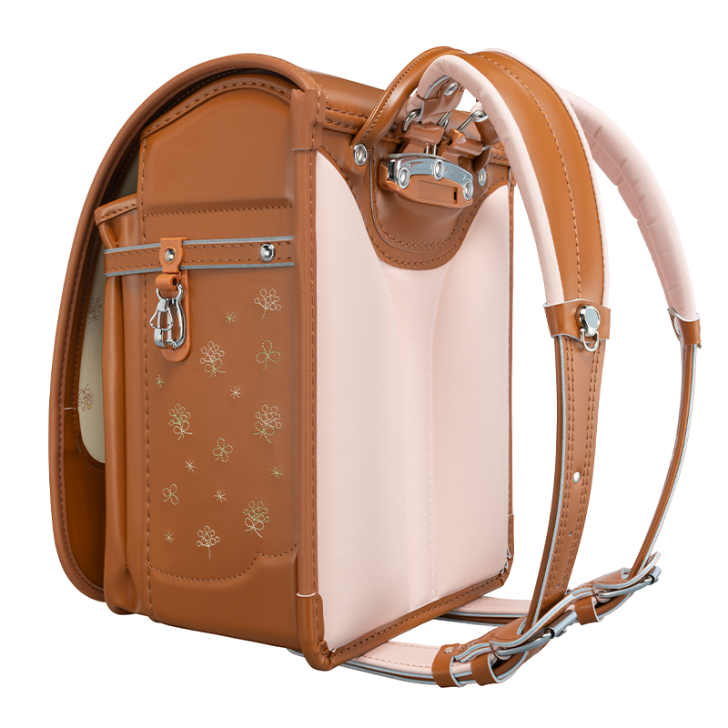 フィットちゃんランドセルシュシュ・フローラ(キャメル×キャメル)安ピカッタイプ+楽ッション+軽量