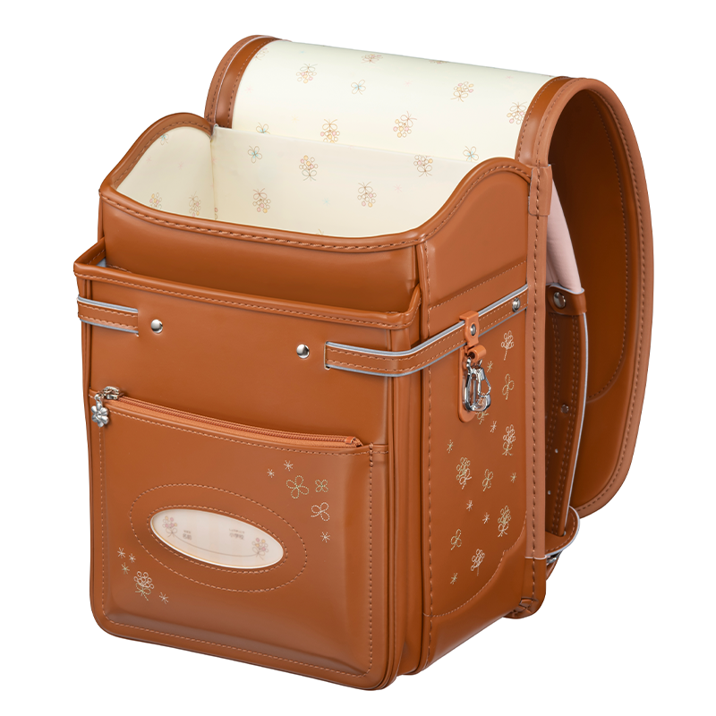 フィットちゃんランドセルシュシュ・フローラ(キャメル×キャメル)安ピカッタイプ+楽ッション+軽量