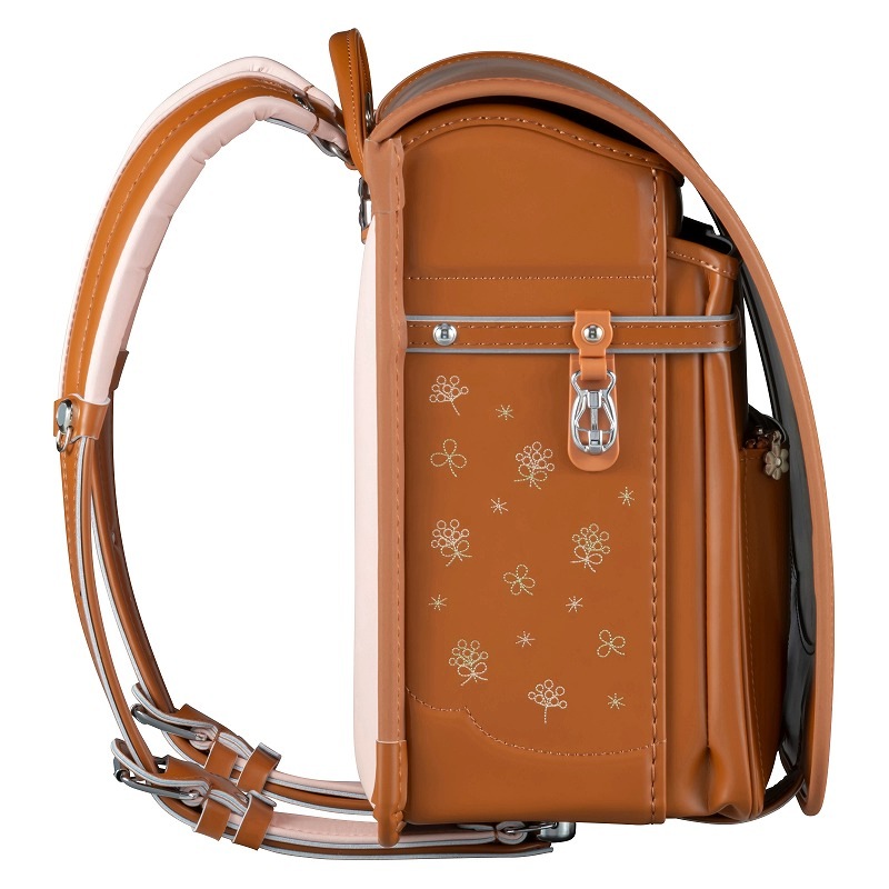 フィットちゃんランドセルシュシュ・フローラ(キャメル×キャメル)安ピカッタイプ+楽ッション+軽量