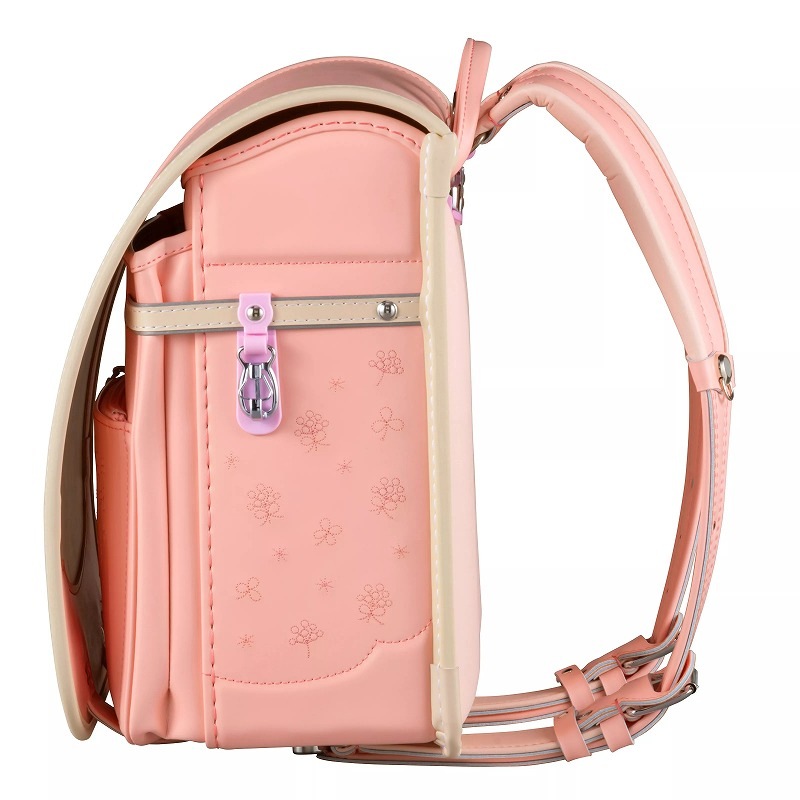 フィットちゃんランドセルシュシュ・フローラ(ペールピンク×ベージュ)安ピカッタイプ+楽ッション+軽量