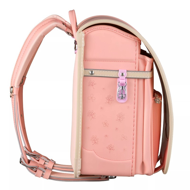 フィットちゃんランドセルシュシュ・フローラ(ペールピンク×ベージュ)安ピカッタイプ+楽ッション+軽量