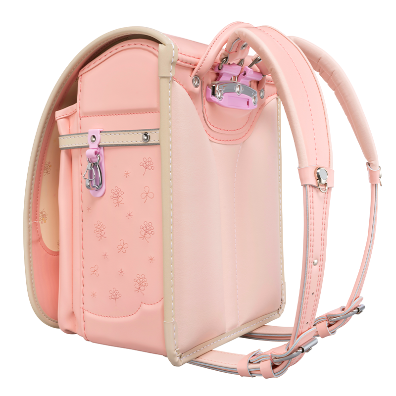 フィットちゃんランドセルシュシュ・フローラ(ペールピンク×ベージュ)安ピカッタイプ+楽ッション+軽量