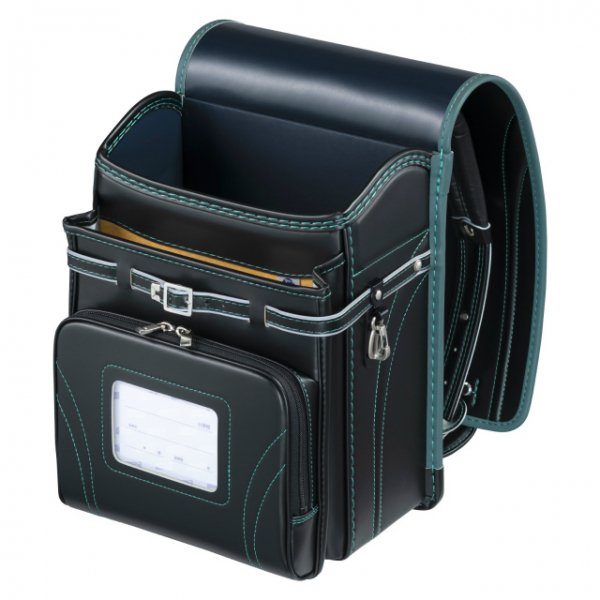 フィットちゃんランドセルグッドボーイDX(クロ×グリーン)安ピカッタイプ＋楽ッション　