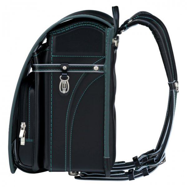 フィットちゃんランドセルグッドボーイDX(クロ×グリーン)安ピカッタイプ＋楽ッション　