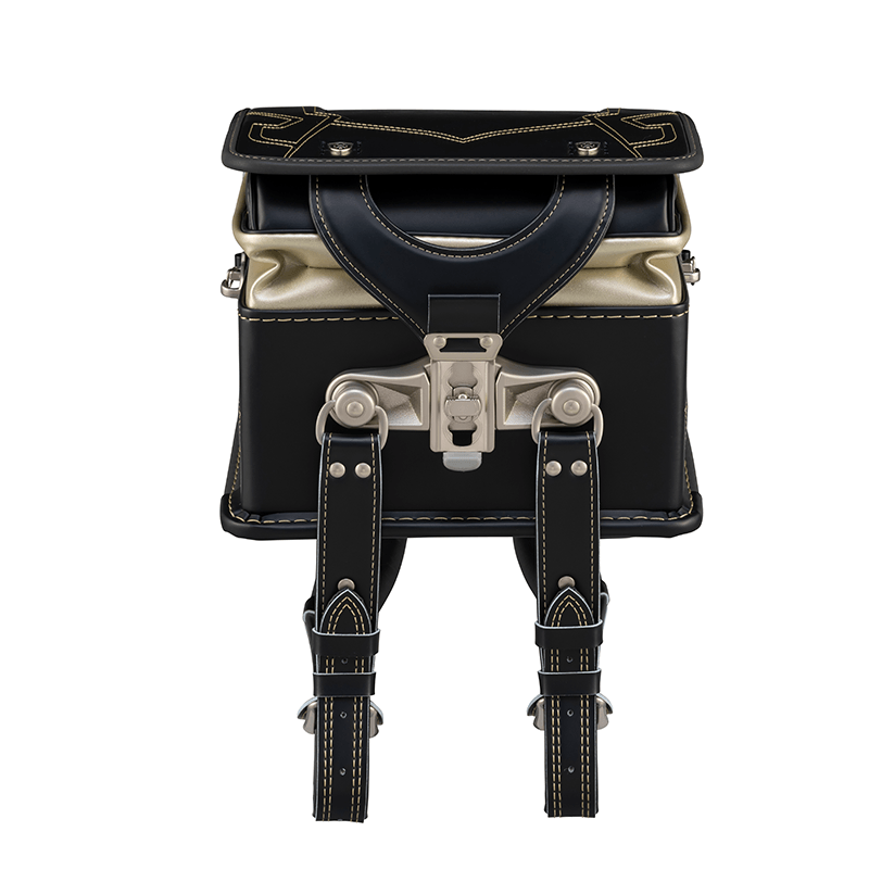 フィットちゃんランドセルハンサムボーイ楽ッション(クロ×メタルグレー)安ピカッタイプ＋楽ッション