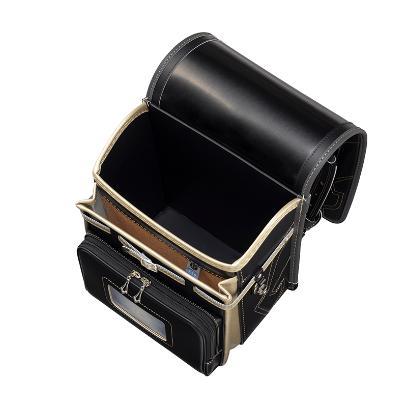 フィットちゃんランドセルハンサムボーイ楽ッション(クロ×メタルグレー)安ピカッタイプ＋楽ッション