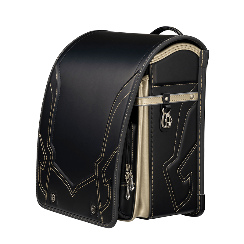 フィットちゃんランドセルハンサムボーイ楽ッション(クロ×メタルグレー)安ピカッタイプ＋楽ッション