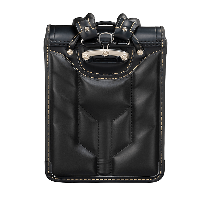 フィットちゃんランドセルハンサムボーイ楽ッション(クロ×メタルグレー)安ピカッタイプ＋楽ッション