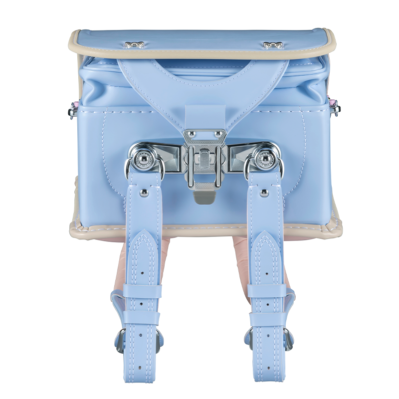 フィットちゃんランドセルシュシュ・フローラ(ペールブルー×ベージュ)安ピカッタイプ+楽ッション+軽量