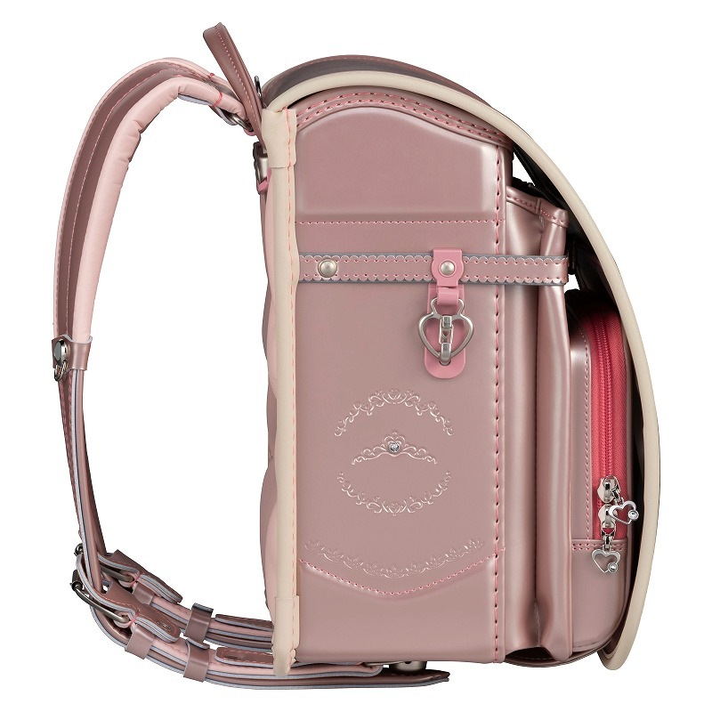 unicoラグ  【Ribbon】ベビーピンク×ベージュ 直径150 フィットちゃんランドセル シュシュ・フローラ(ペールピンク