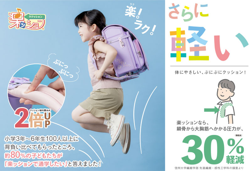 フィットちゃんランドセルリノル(パールピンク×ホットピンク)安ピカッタイプ＋楽ッション