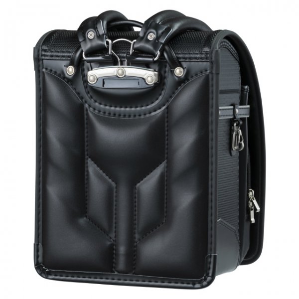 フィットちゃんランドセルカーボンロック(クロ×メタルグレー)安ピカッタイプ＋楽ッション