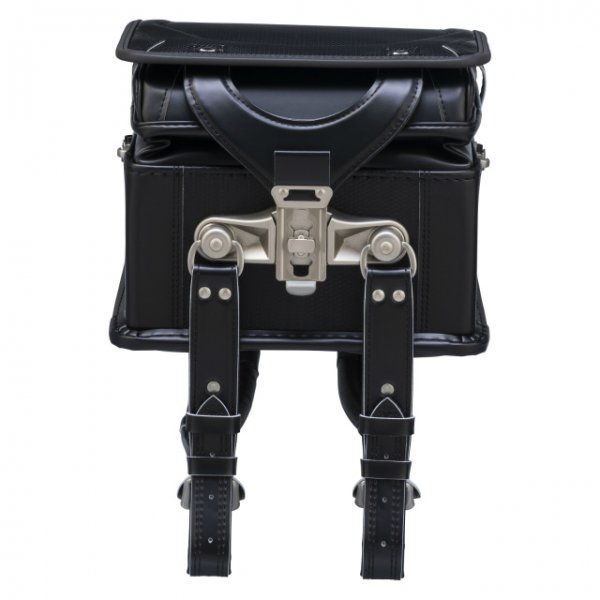 フィットちゃんランドセルカーボンロック(クロ×メタルグレー)安ピカッタイプ＋楽ッション