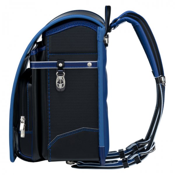 フィットちゃんランドセルカーボンロック(クロ×マリン)安ピカッタイプ