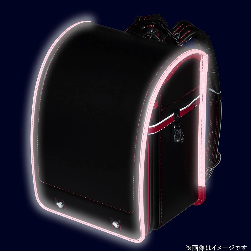 フィットちゃんランドセル アレモ(クロ×レッド)安ピカッタイプ+楽ッション+ワイド