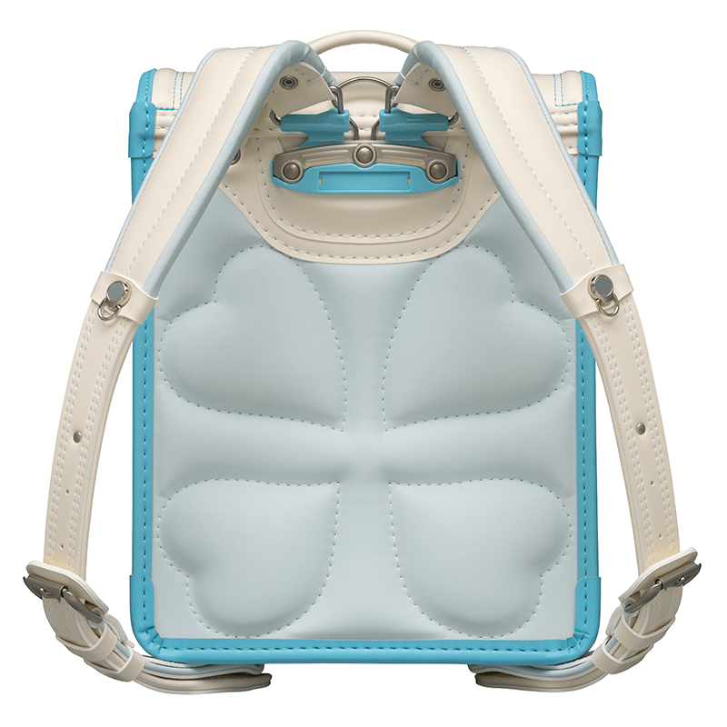 フィットちゃんランドセルパステルガール(プラチナホワイト×アクア)安ピカッタイプ＋楽ッション