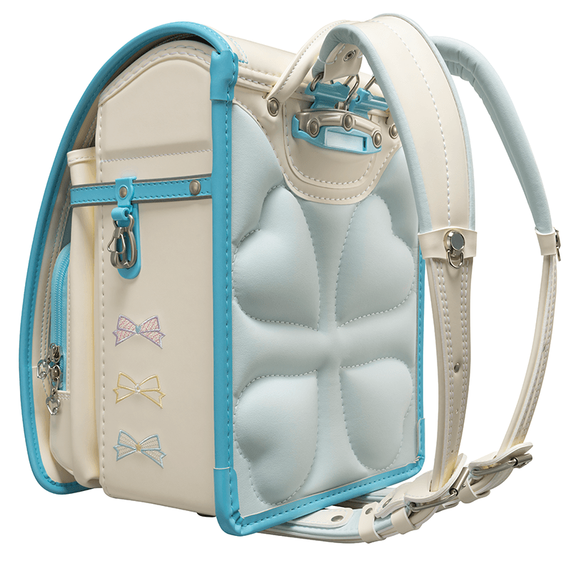 フィットちゃんランドセルパステルガール(プラチナホワイト×アクア)安ピカッタイプ＋楽ッション