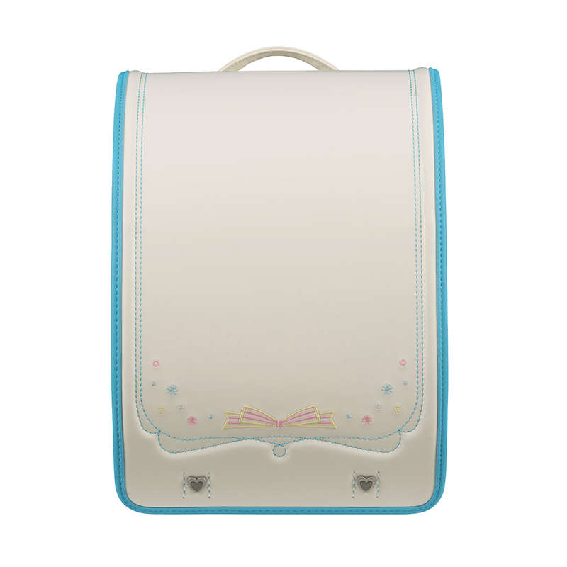 フィットちゃんランドセルパステルガール(プラチナホワイト×アクア)安ピカッタイプ＋楽ッション