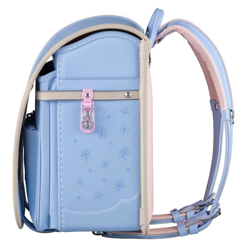 フィットちゃんランドセル シュシュ・フローラ(ペールブルー×ベージュ)安ピカッタイプ+楽ッション+ワイドタイプ