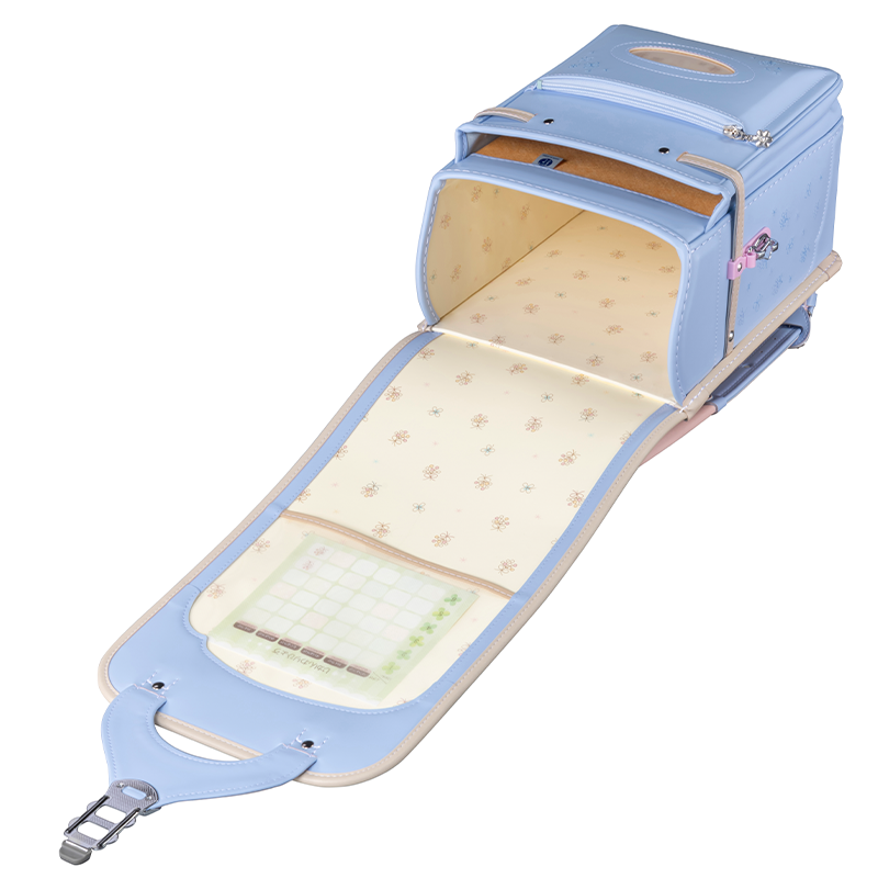 フィットちゃんランドセル シュシュ・フローラ(ペールブルー×ベージュ)安ピカッタイプ+楽ッション+ワイドタイプ