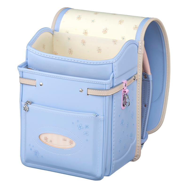 フィットちゃんランドセル シュシュ・フローラ(ペールブルー×ベージュ)安ピカッタイプ+楽ッション+ワイドタイプ