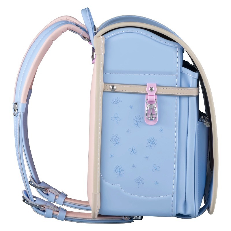 フィットちゃんランドセル シュシュ・フローラ(ペールブルー×ベージュ)安ピカッタイプ+楽ッション+ワイドタイプ