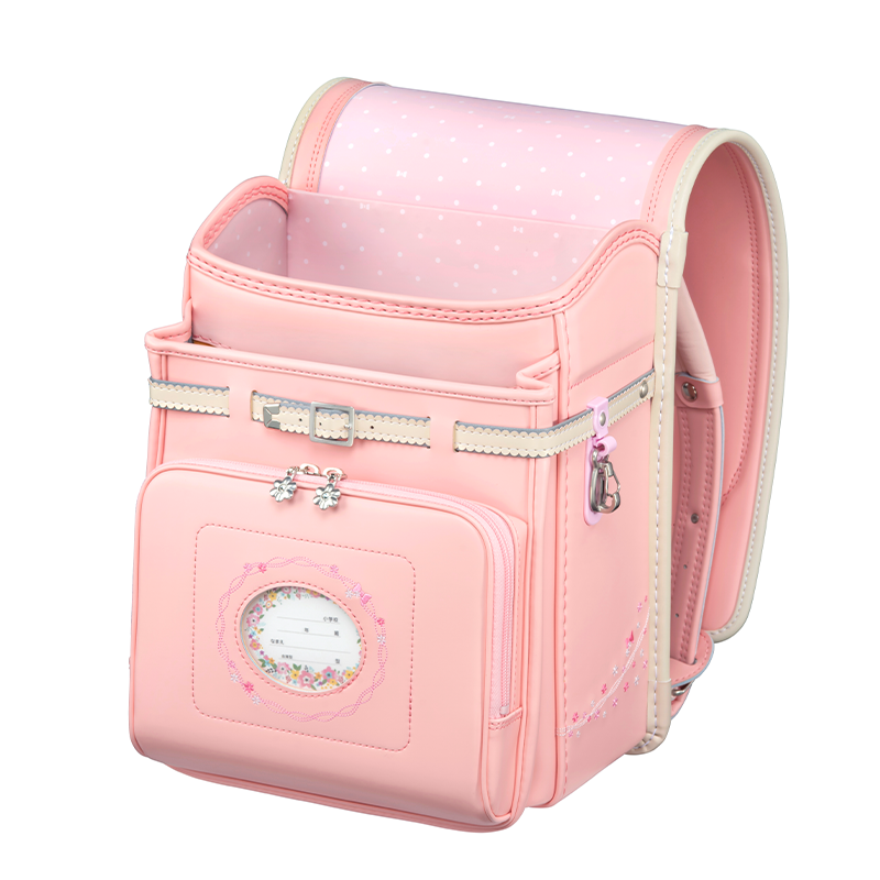 フィットちゃんランドセルプティガール(ペールピンク×ベージュ)安ピカッタイプ＋楽ッション　