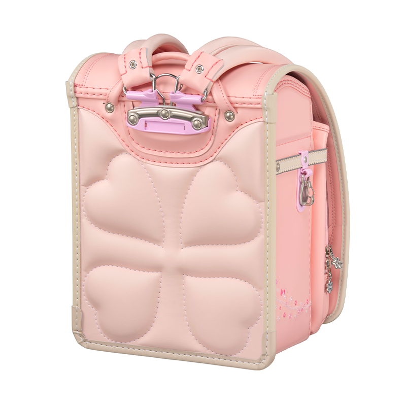 フィットちゃんランドセルプティガール(ペールピンク×ベージュ)安ピカッタイプ＋楽ッション　