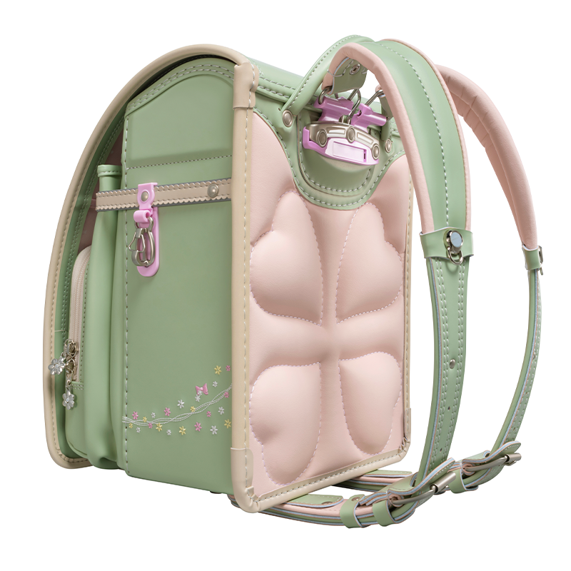 フィットちゃんランドセルプティガール(ピスタチオグリーン×ベージュ)安ピカッタイプ＋楽ッション　