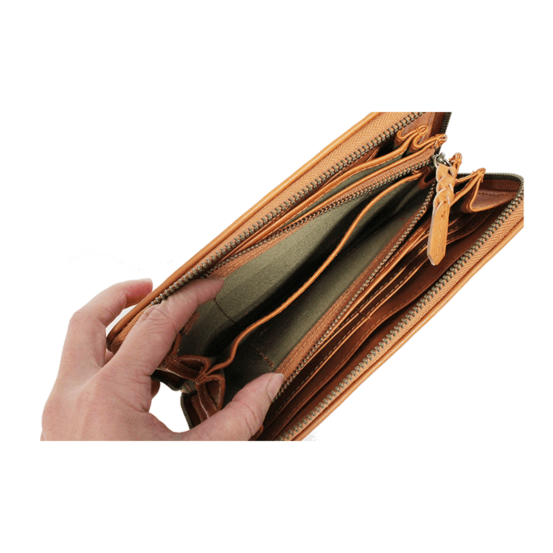 fes（フェス）本革ラウンドファスナー長財布ブラウン