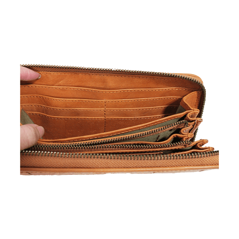 fes（フェス）本革ラウンドファスナー長財布ブラウン