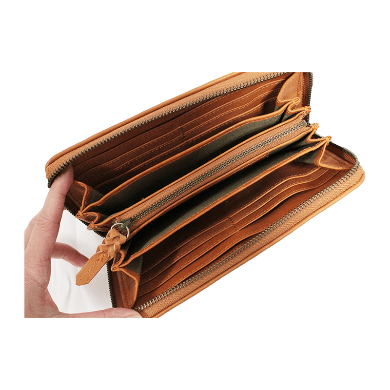 fes（フェス）本革ラウンドファスナー長財布ブラウン