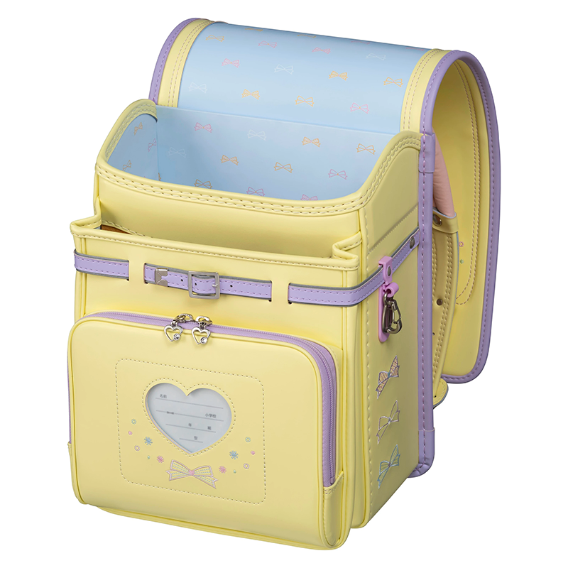 フィットちゃんランドセルパステルガール(ルミナスイエロー×ペールラベンダー)安ピカッタイプ＋楽ッション