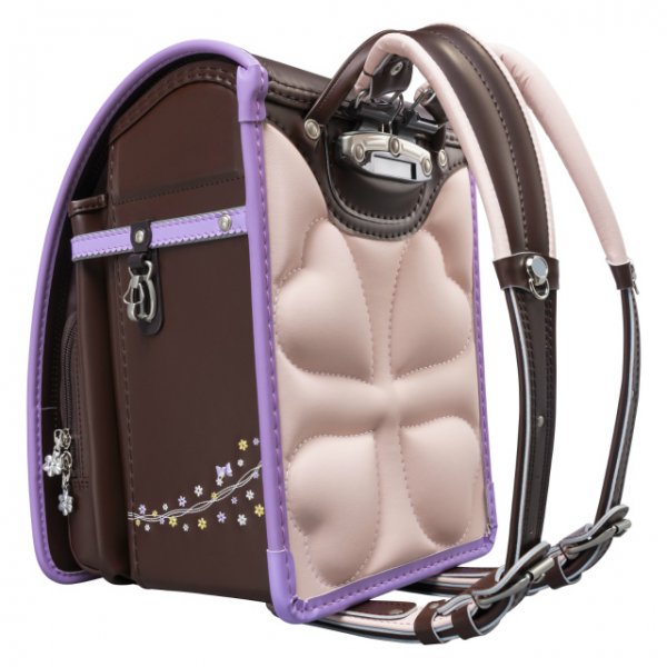 フィットちゃんランドセルプティガール(ココアブラウン×ラベンダー)安ピカッタイプ＋楽ッション　