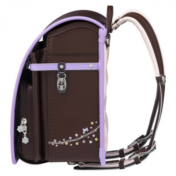 フィットちゃんランドセルプティガール(ココアブラウン×ラベンダー)安ピカッタイプ＋楽ッション　