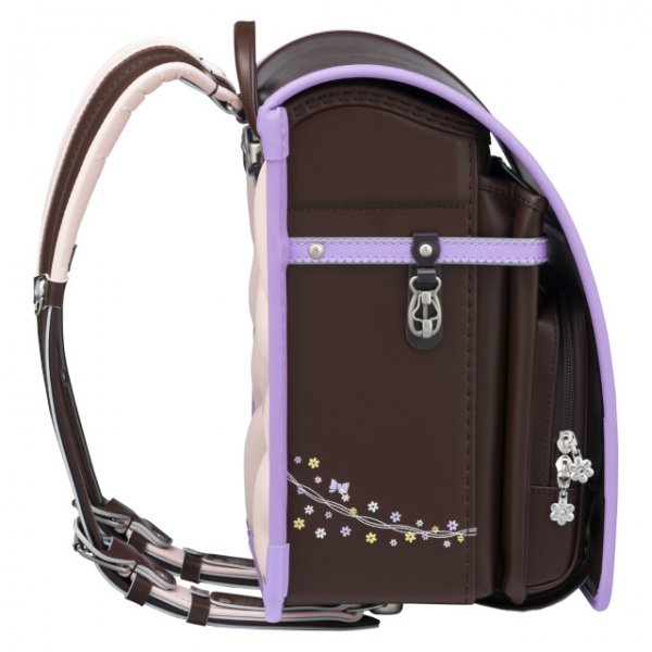フィットちゃんランドセルプティガール(ココアブラウン×ラベンダー)安ピカッタイプ＋楽ッション　