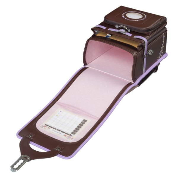 フィットちゃんランドセルプティガール(ココアブラウン×ラベンダー)安ピカッタイプ＋楽ッション　