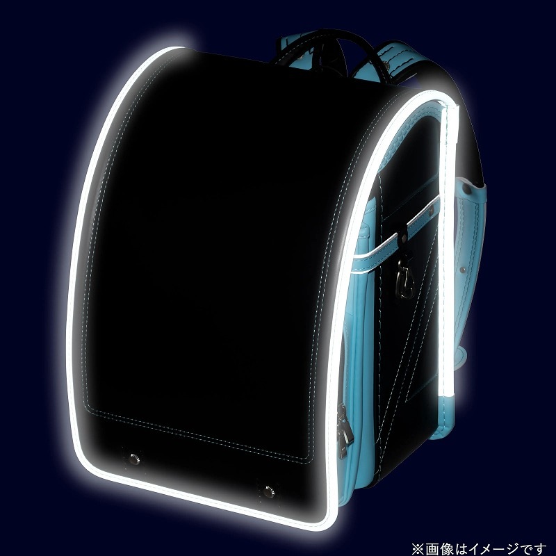 フィットちゃんランドセル ストリートファイン(クロ×アクア)安ピカッタイプ+楽ッション