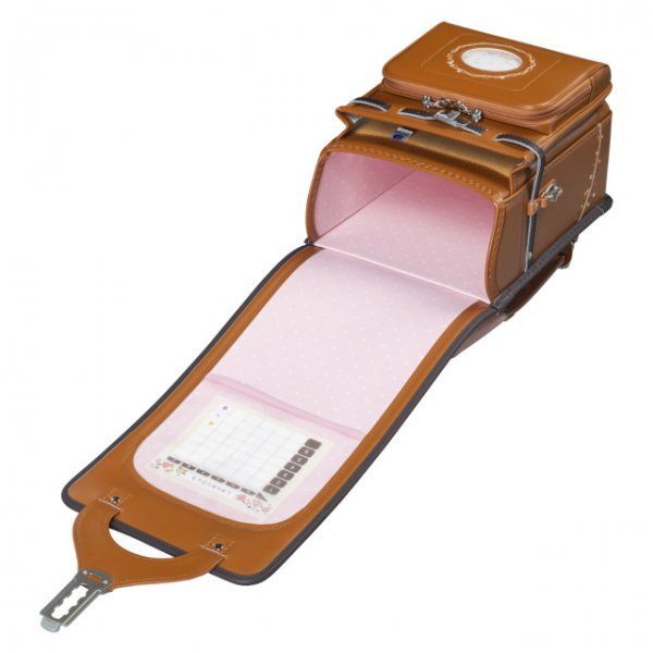 フィットちゃんランドセルプティガール(キャメル×チョコ)安ピカッタイプ＋楽ッション　