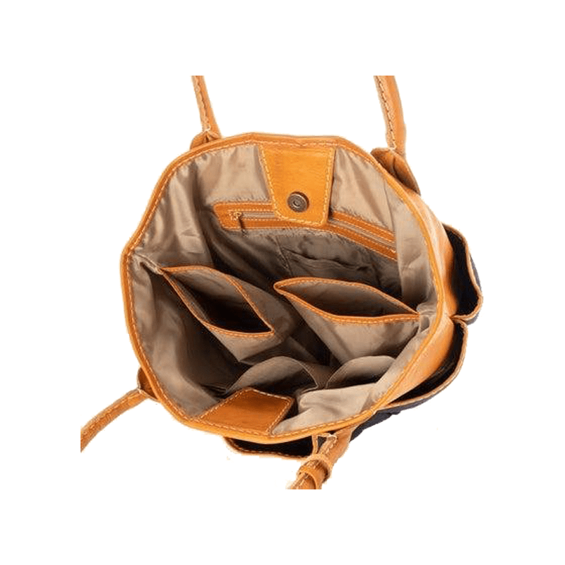 zucchero filato（ズッケロフィラート）本革×キャンバスハンドバッグB5