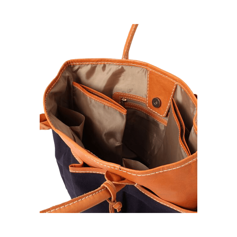 zucchero filato（ズッケロフィラート）本革×キャンバスハンドバッグB5