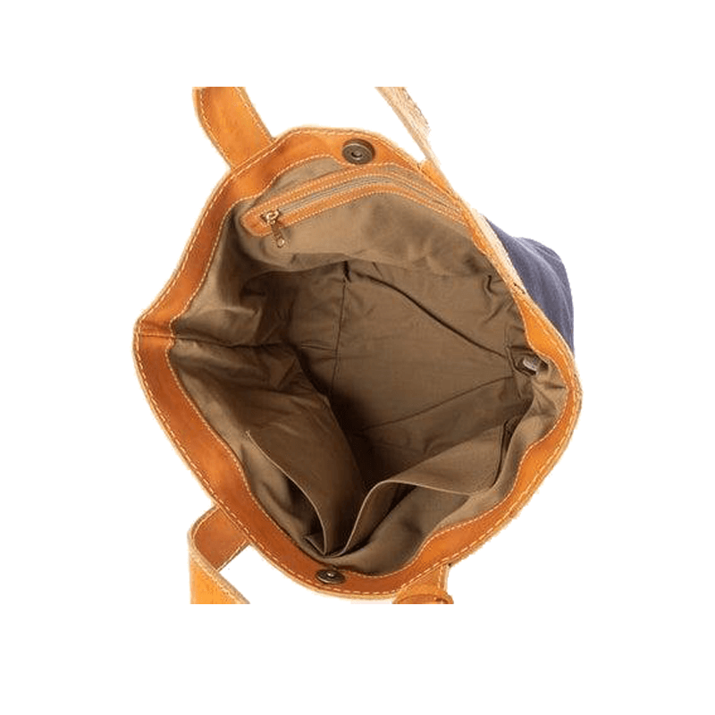 fes（フェス）本革×キャンバスマチ広ランチハンドバッグ