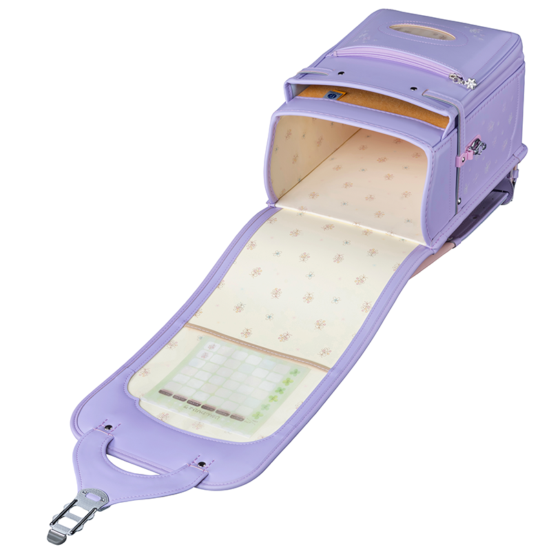 フィットちゃんランドセルシュシュ・フローラ(ペールラベンダー×ペールラベンダー)安ピカッタイプ+楽ッション