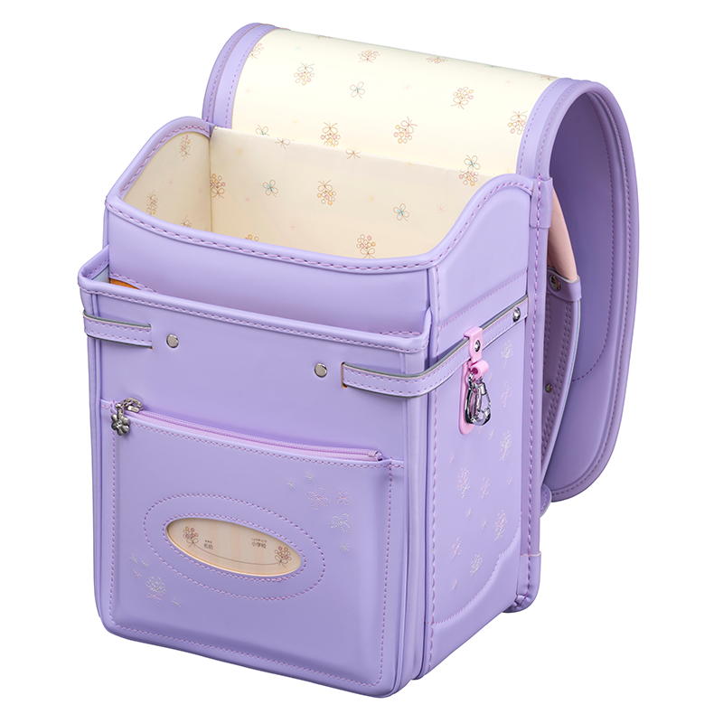 フィットちゃんランドセルシュシュ・フローラ(ペールラベンダー×ペールラベンダー)安ピカッタイプ+楽ッション