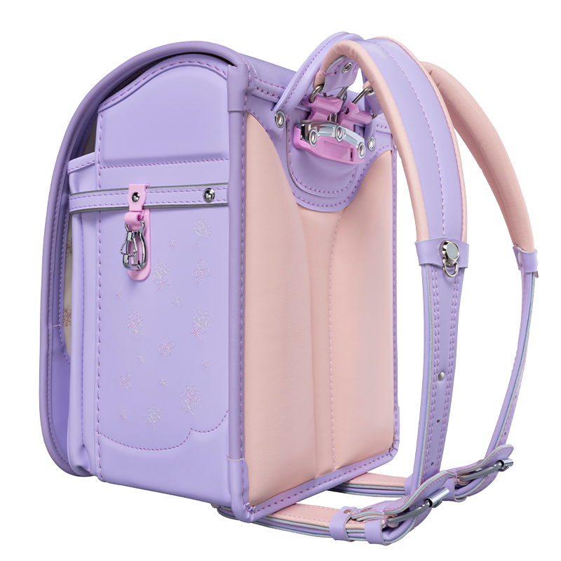 フィットちゃんランドセルシュシュ・フローラ(ペールラベンダー×ペールラベンダー)安ピカッタイプ+楽ッション