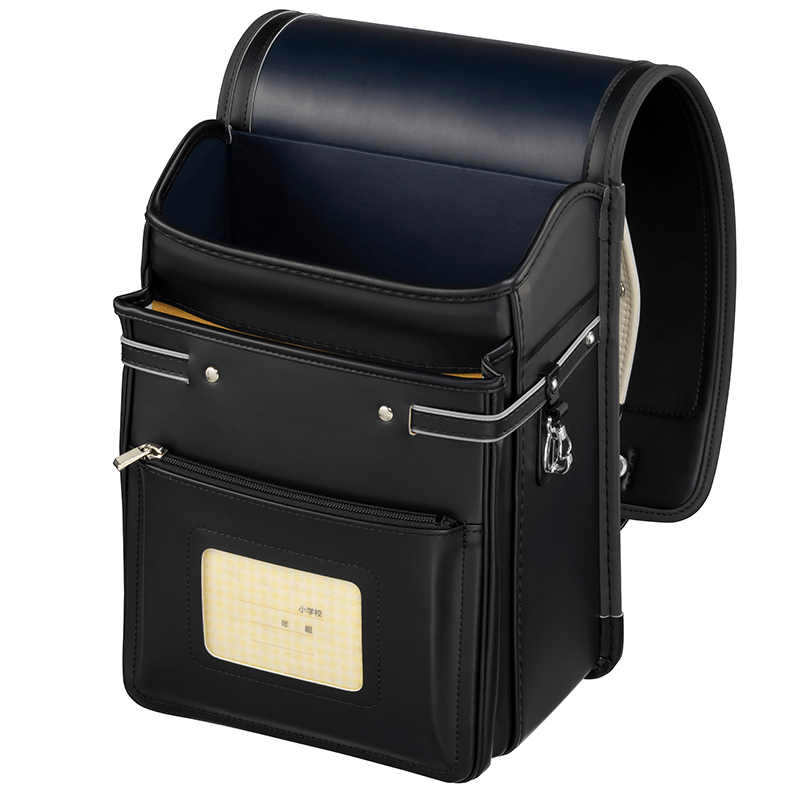 フィットちゃんランドセルベーシック軽量(クロ×メタルグレー)安ピカッタイプ