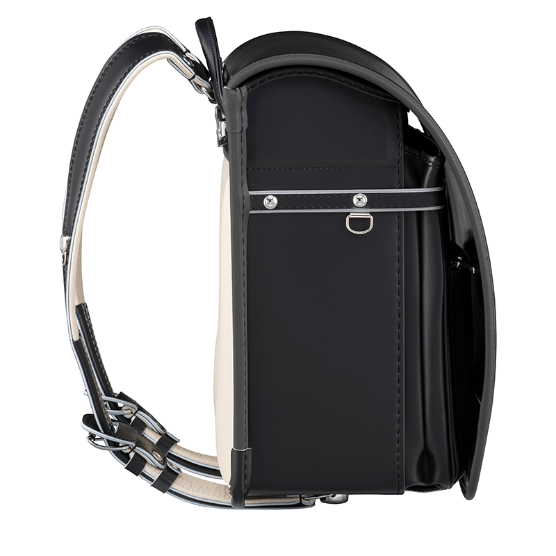 フィットちゃんランドセルベーシック軽量(クロ×メタルグレー)安ピカッタイプ